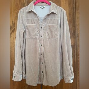 Umgee Beige Button-Up Shirt Jacket